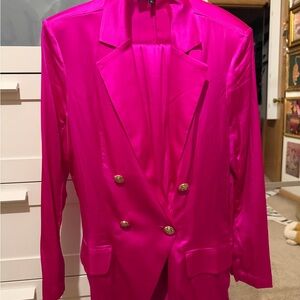 Retrofete Fuchsia Double-Breasted Blazer